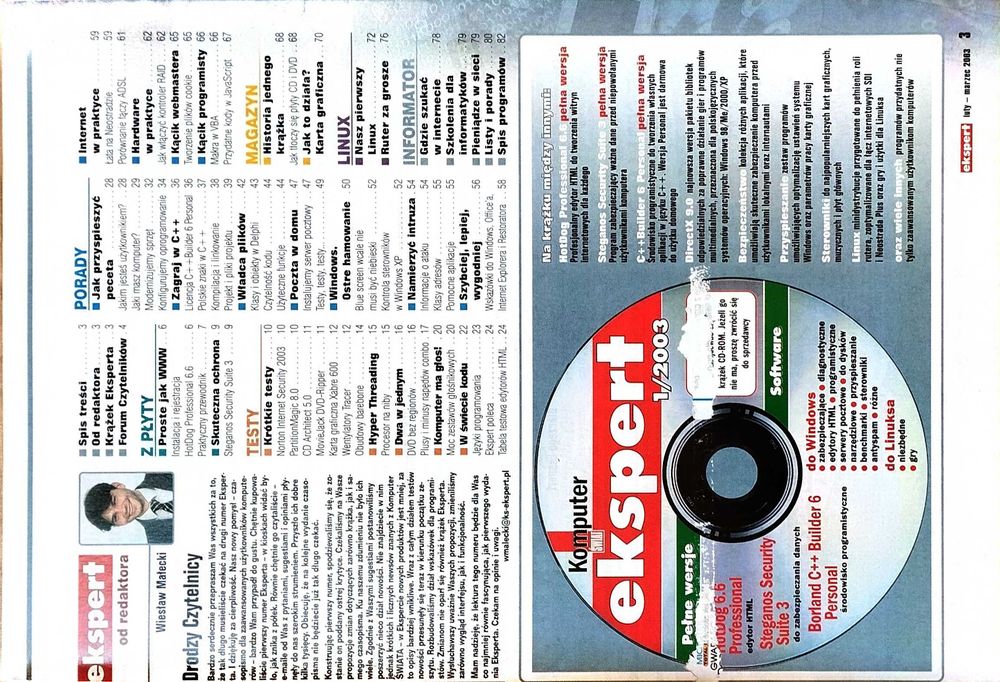 3 wydania Komputer Świat Ekspert 01/2003, 03/2003, 04/2003   + płyty