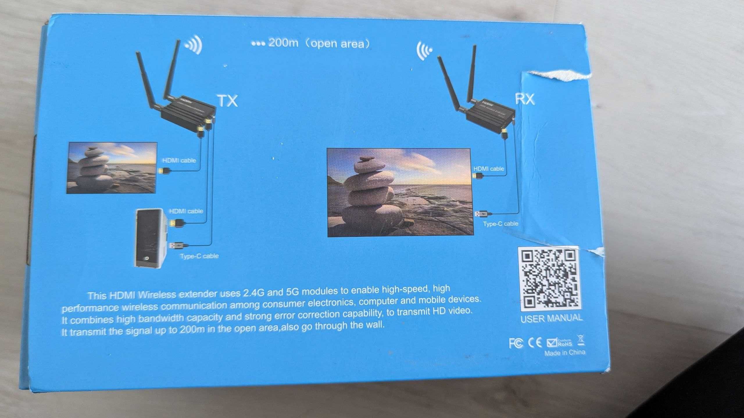HDMI бездротовий подовжувач XYKJOBC TX+RX — передача відео до 200 м