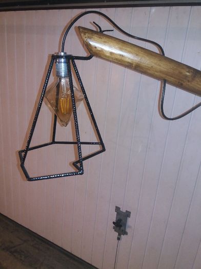 lampa stojaca drewniana industrialna handmade