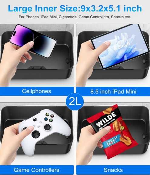 IDiskk blokada telefonu z timerem sejf na telefon gry wideo czarny