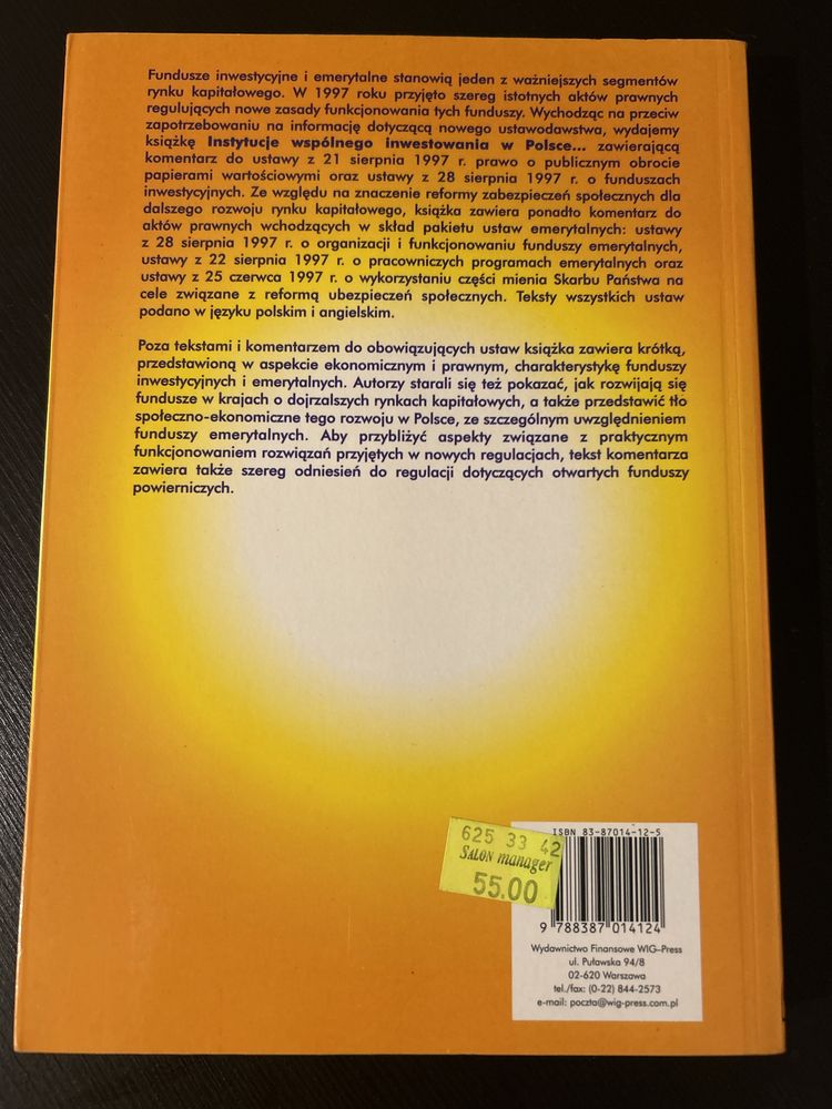 Instytucje wspólnego inwestowania w Polsce, K. Sas Kulczycka