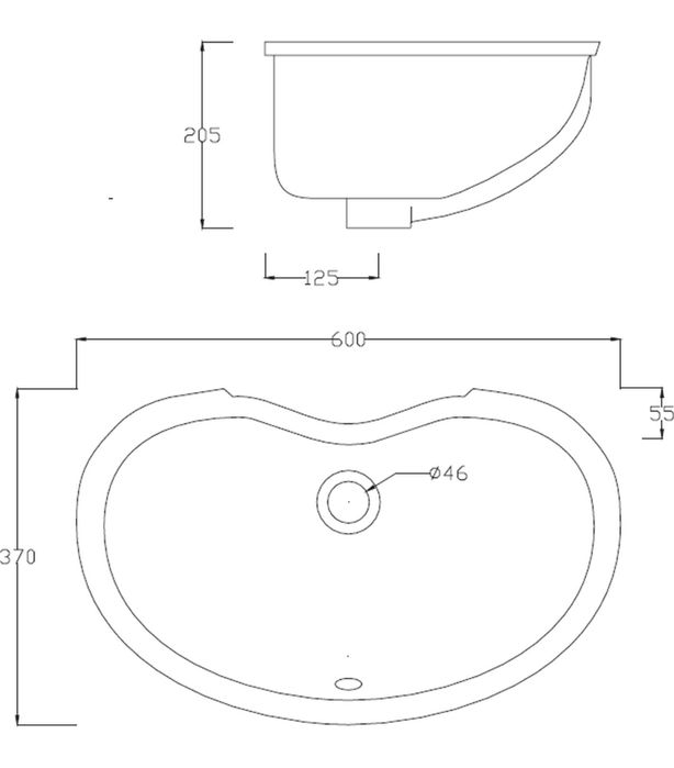 Umywalka podblatowa owalna Art Ceram Idea 60x37 cm