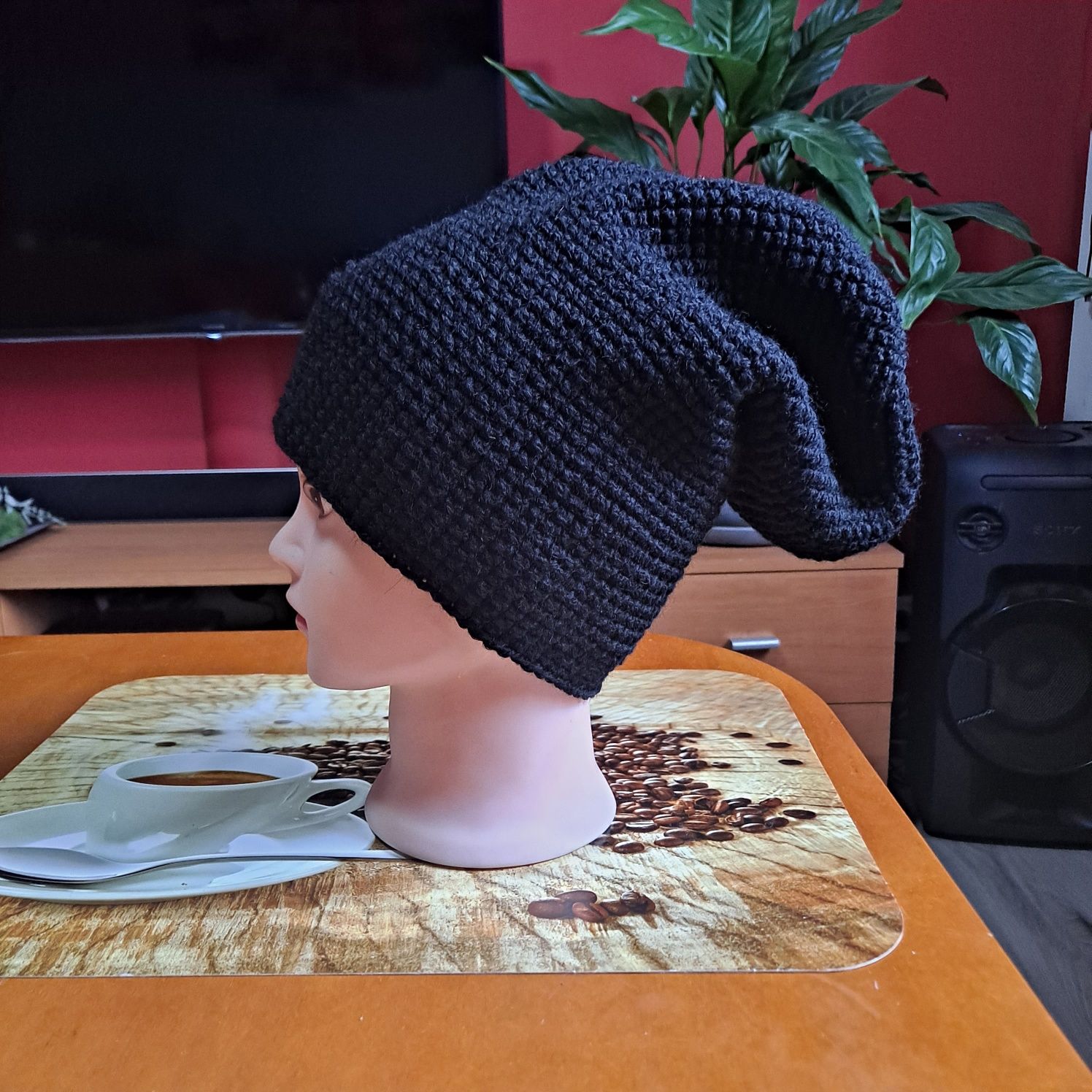Czapka smerfetka czarna
