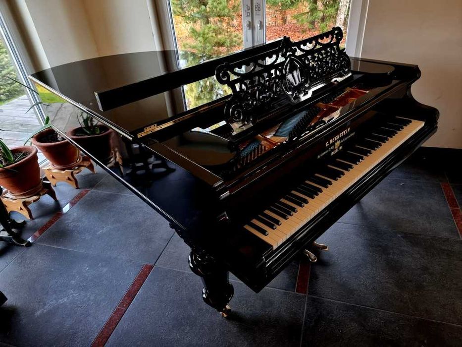 Fortepian C. BECHSTEIN dł. 200cm 1894r piękny CZARNY POŁYSK