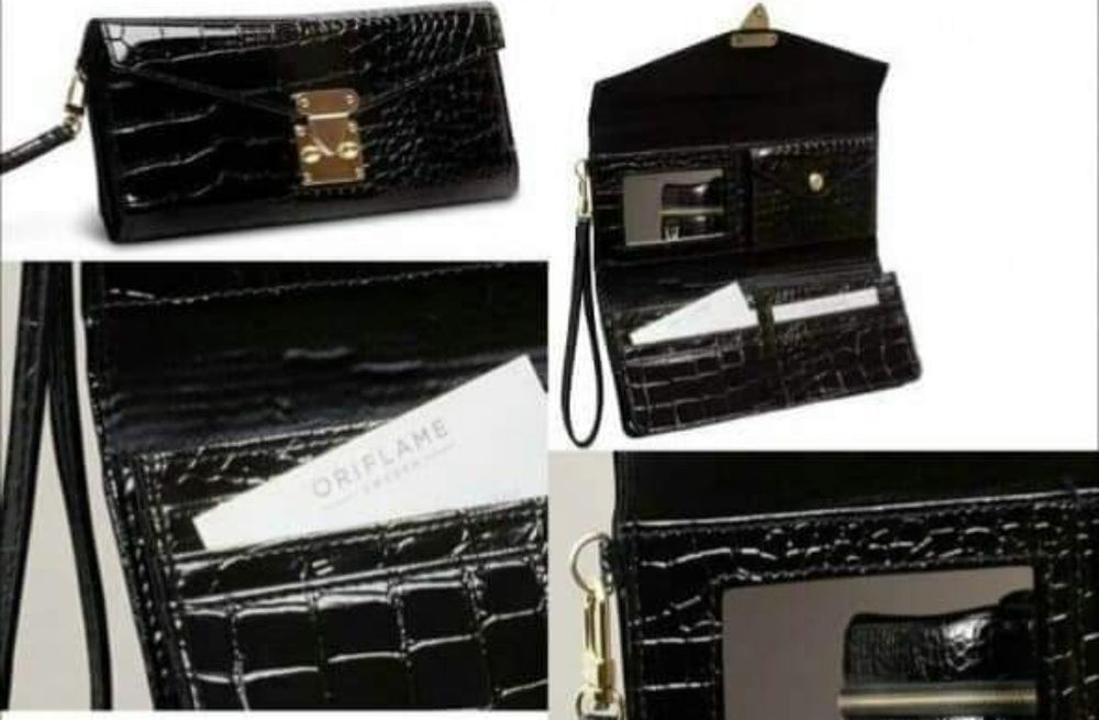 NOWA, zapakowana torebka, kopertówka Oriflame Black Croc