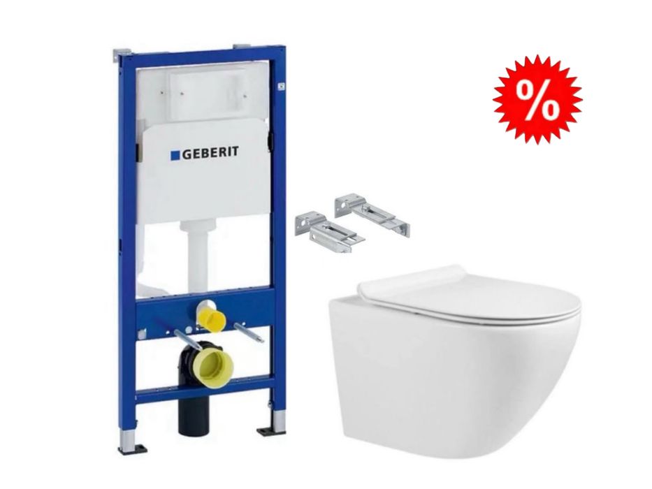 Інсталяція GEBERIT з Безобідковим унітазом з кришкою Мікрооіфт