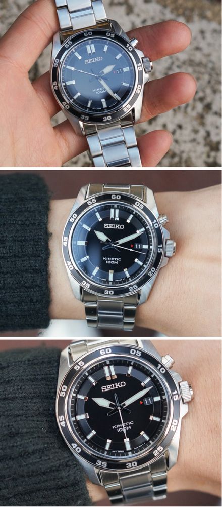 Seiko Kinetic Black Dial SKA785