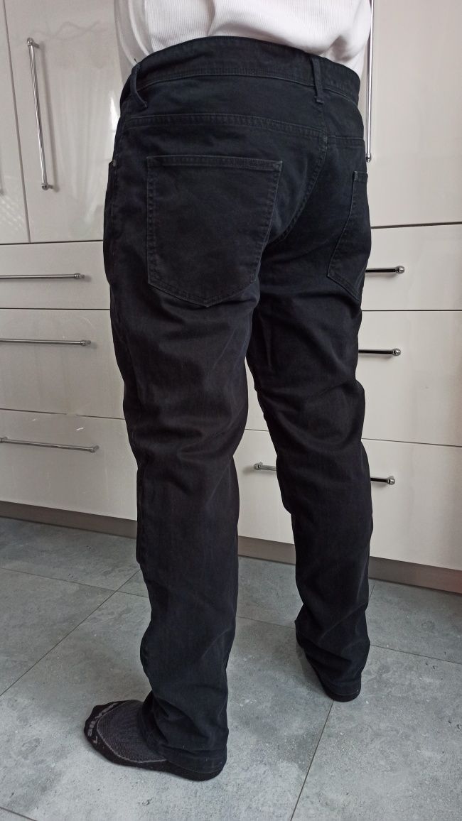 Sg Czarne jeansy męskie XXL duże czarne spodnie XXL , dżinsy XXL