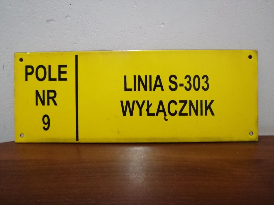 Stara tablica informacyjna metalowa emaliowana PRL