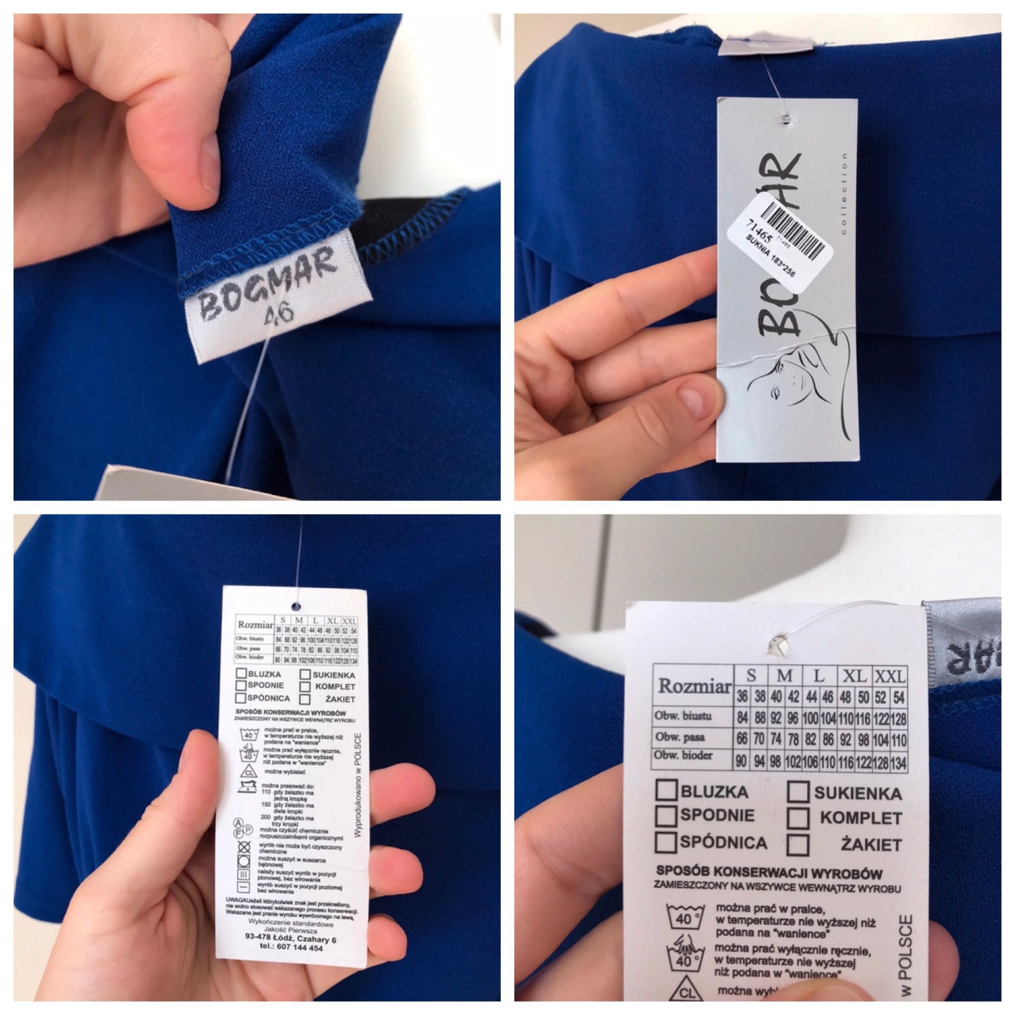 BOGMAR chabrowa sukienka maxi z rozcięciem plus size r. 46