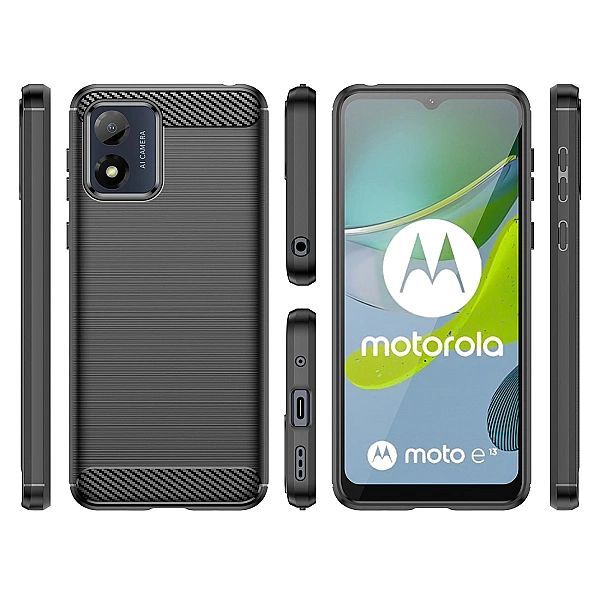Carbon Case etui Motorola Moto E13 elastyczny silikonowy karbonowy pok