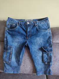 Spodnie 3/4 capri szorty rybaczki bojówki jeansowe męskie M 35