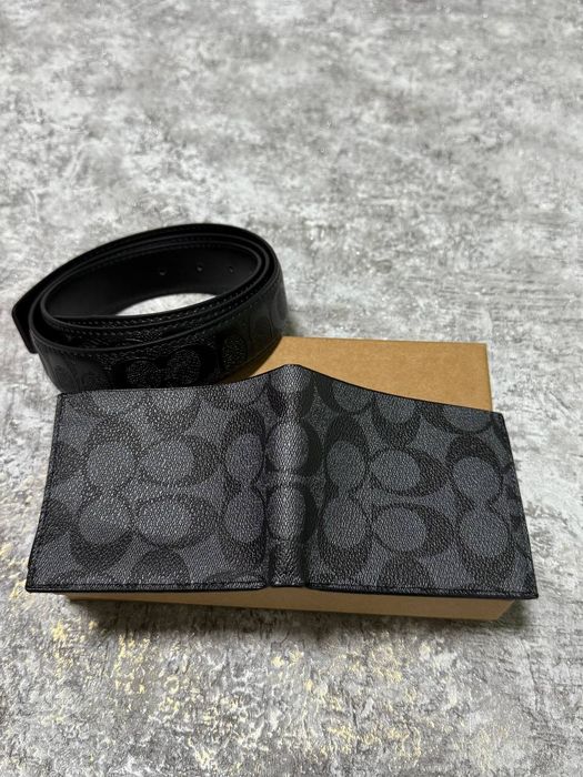 Подарочный набор Coach кошелек + ремень в подарочной коробке | подарун