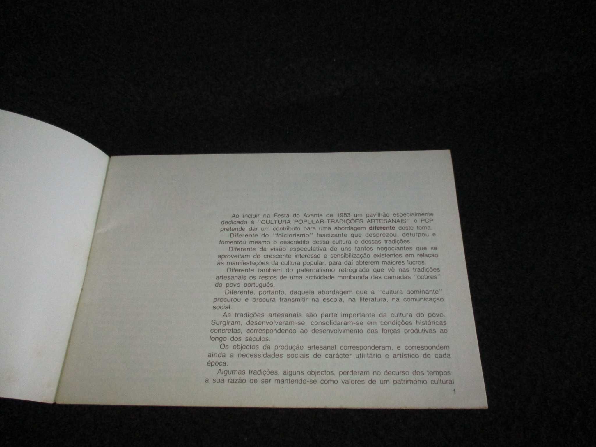 Livro Cultura Popular As Tradições Artesanais Festa do Avante 83