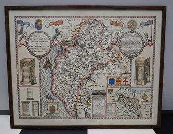 Stara Mapa zabytkowa Vintage Map of Cumberland, England Henry Clifford