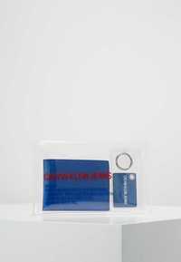 Nowy Portfel Calvin Klein Jeans Wallet Keyring set blue