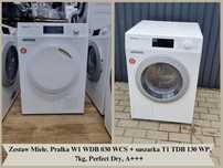 Zestaw Miele. Pralka W1 WDB 030 + Suszarka z pompą ciepła  T1 TDB 130