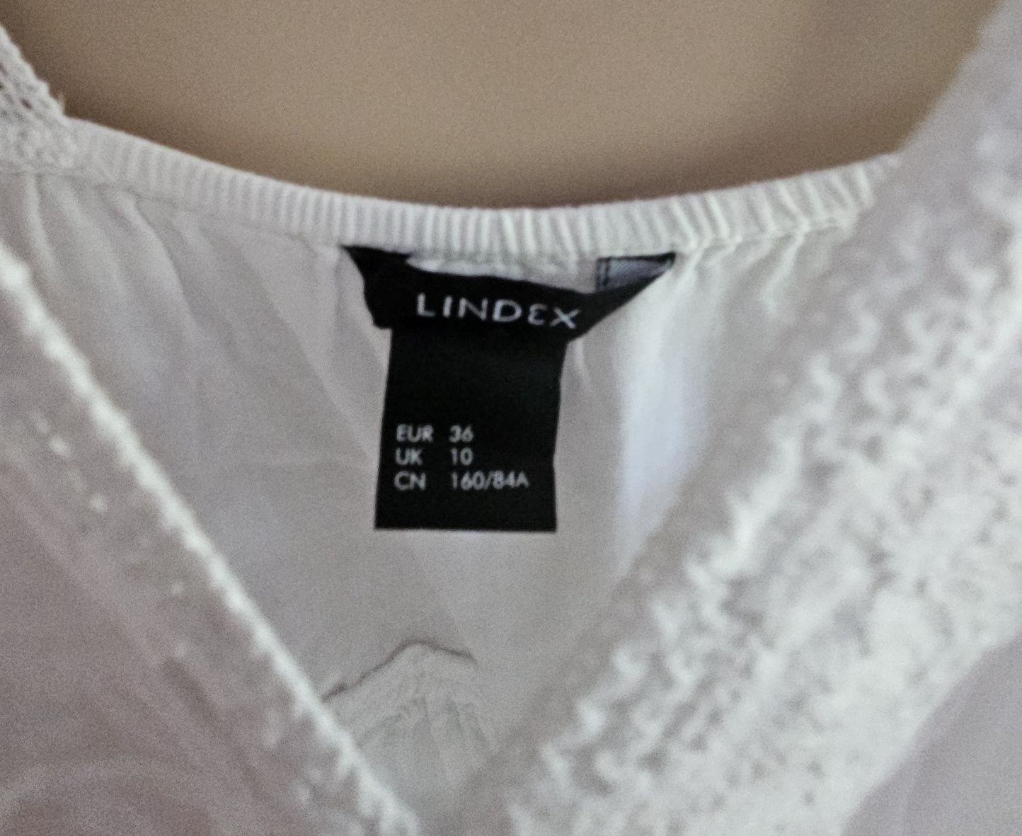 Sukienka Lindex 36 biała boho koronka