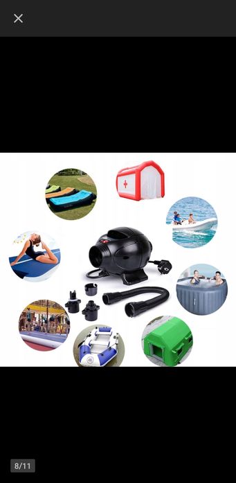 Elektryczna pompka 800w Sup, materace, pontony