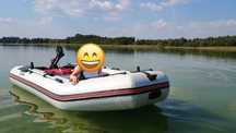 Ponton KORMORAN 330PP, Jaxon es -xt65x, akumulator 100ah, bimini