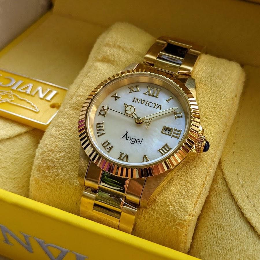 Жіночий годинник Invicta 36058 Angel Ladies 38 mm. MOP Gold 100 МТ.