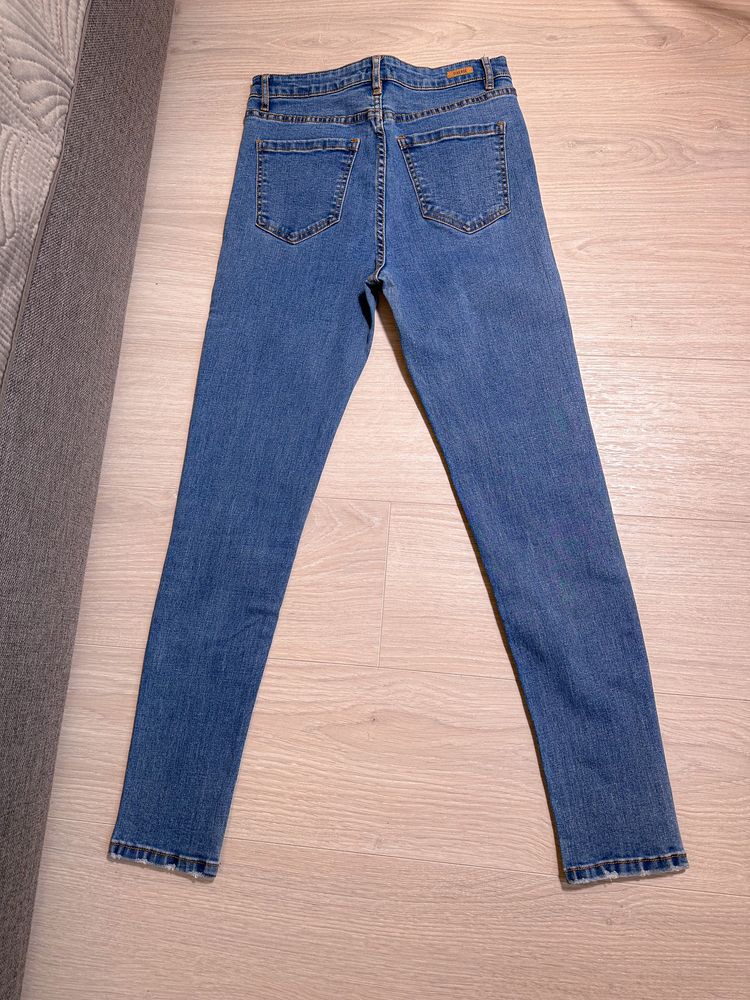 Spodnie skinny z wysokim stanem Diverse  jeansy s 36 niebieskie rurki