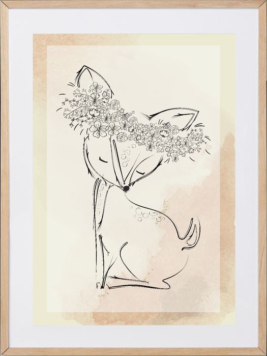 HH Plakat BOHO kwiaty SARENKA dziecięcy pokój 50x40cm