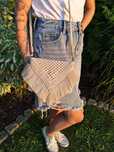 Beżowa torebka boho na plecionym pasku makrama handmade