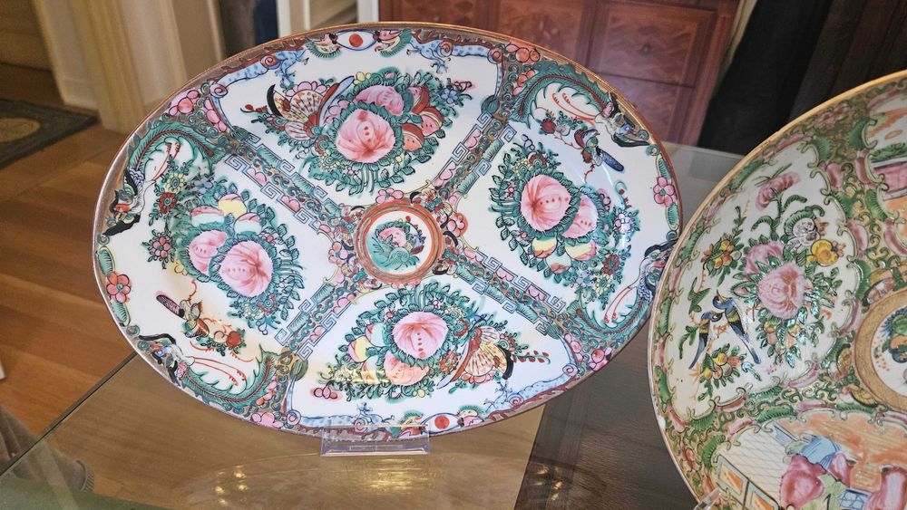 Coleção de porcelana chinesa, decoração mandarim