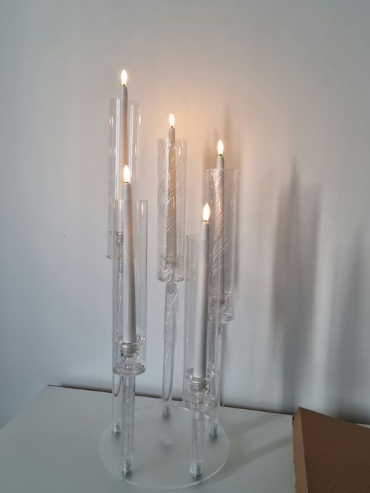 Świecznik akrylowy 5-ramienny