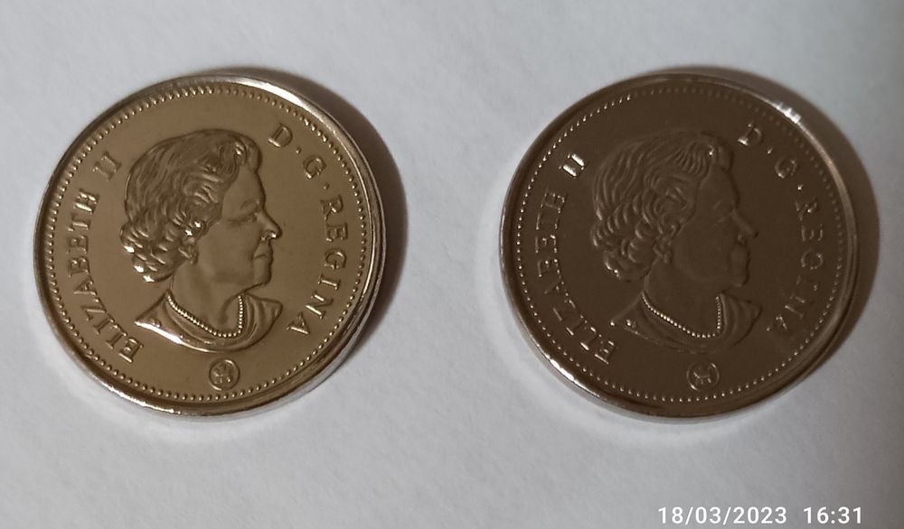 Moeda de 5 cents 2022 Canadá Rainha Elisabete ll