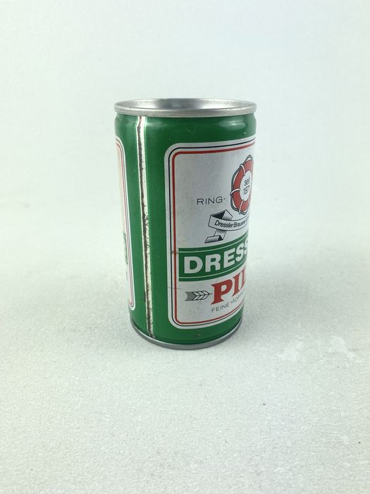Kolekcjonerska stara stalowa puszka po piwie Dressler Pils