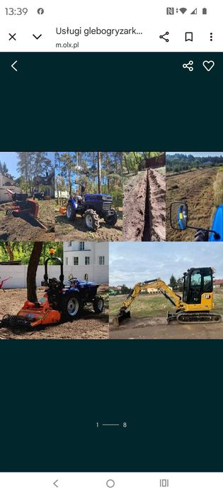 Wynajem minikoparki z operatorem, glebogryzarka separacyjna