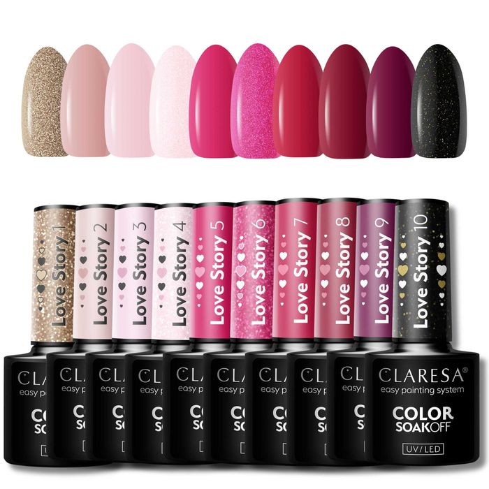 Claresa Lakier hybrydowy Love Story do paznokci 10szt. na Karnawał