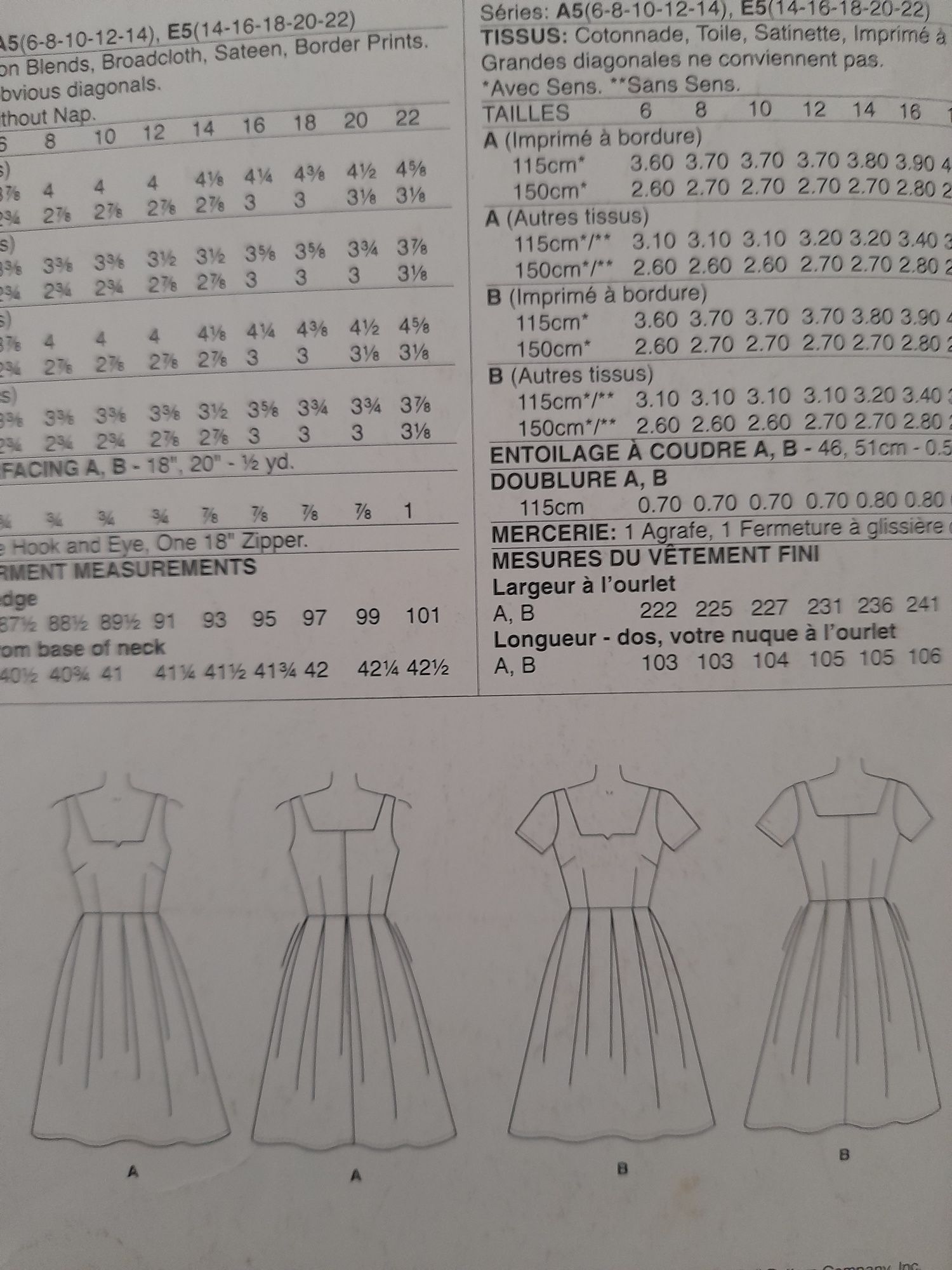 Wykroj krawiecki - sukienka w typie vintage