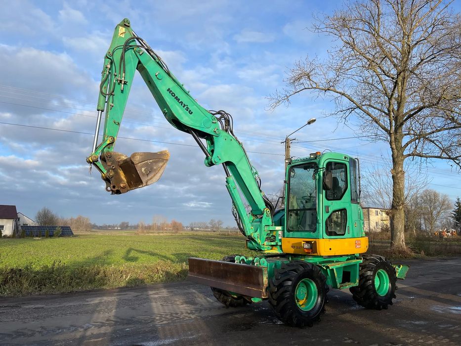 Komatsu Koparka kołowa Komatsu PW 98 MR Rok 2008 Gotowa do pracy W pełni sprawna Brutto  Pług + Podpory*Oryginał 9000 MTG*Szybkozłącze,Klima,Joysticki*Polecam!