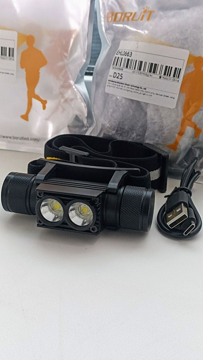 Фонарь налобный Boruit D10 D20 D25 H02B type-c Новый! Оригинал! Ліхтар