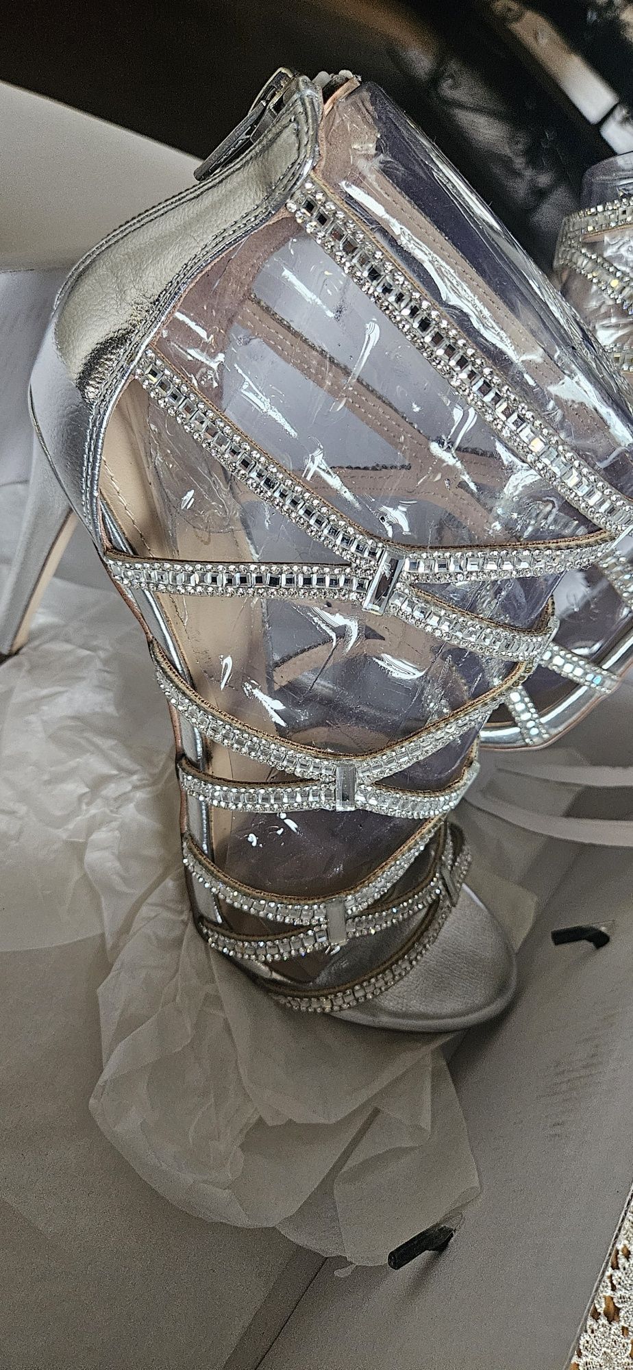 Buty Aldo Liah r. 38 jak nowe srebrne sandałki