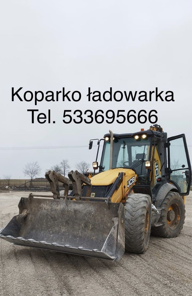 Usługi koparko ładowarka, koparka , prace ziemne wykopy, transport