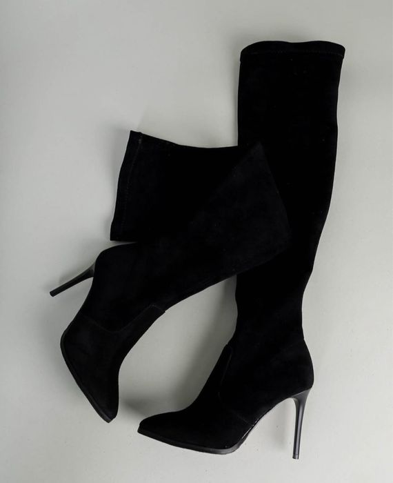 Жіночі сапожки ботфорти на шпильці Italy Design