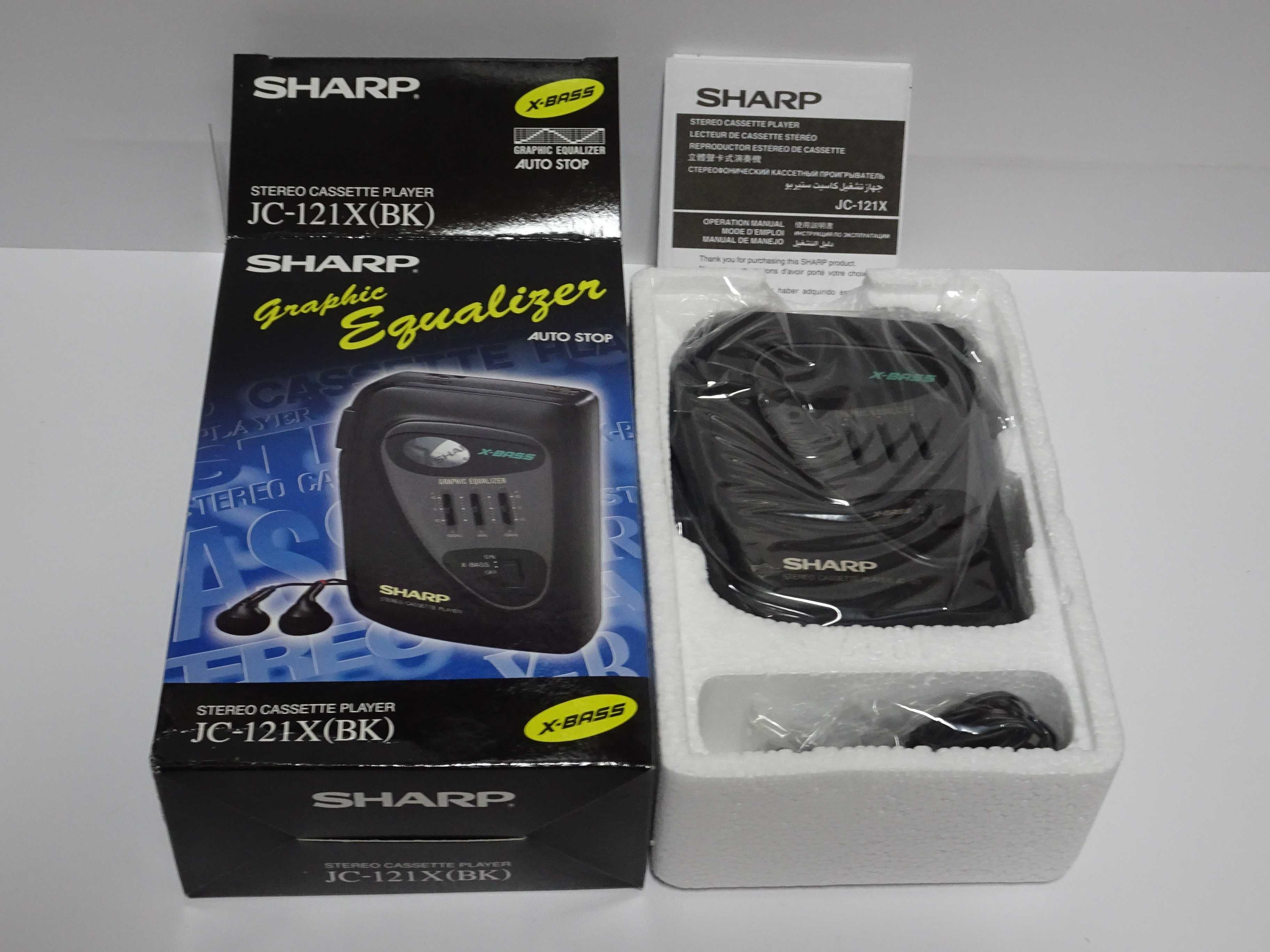 NOWY Walkman SHARP JC-121X(BK) ,Odtwarzacz Kasetowy - 1998r.- OKAZJA !