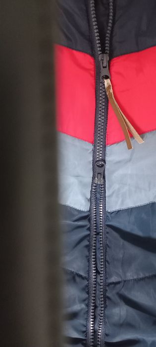 Kurtka długa 100cm,pikowana,kaptur,ciepła rozm.44/46.Granatowa