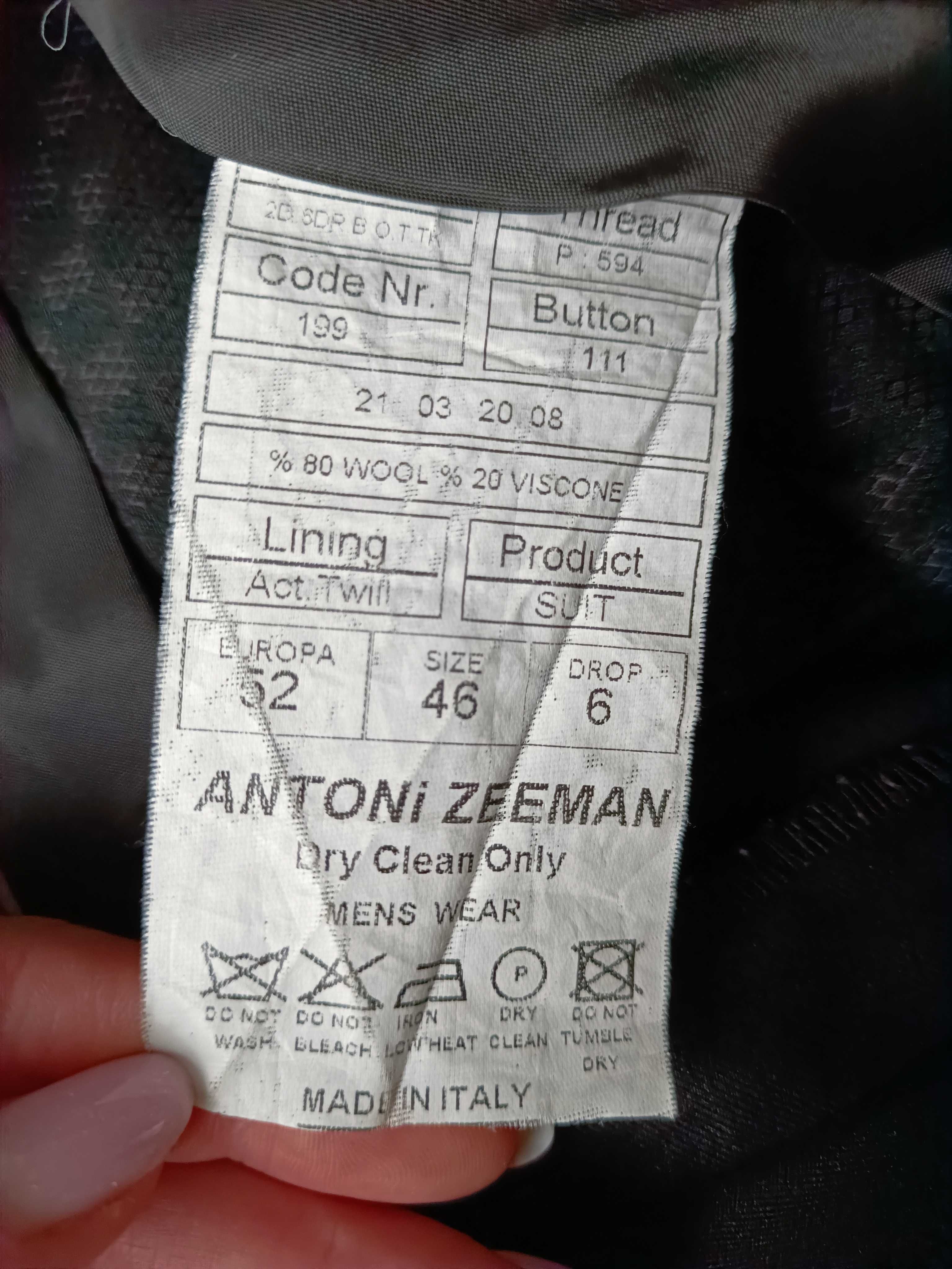 Чоловічий костюм Antoni Zeeman класичний, розмір 46