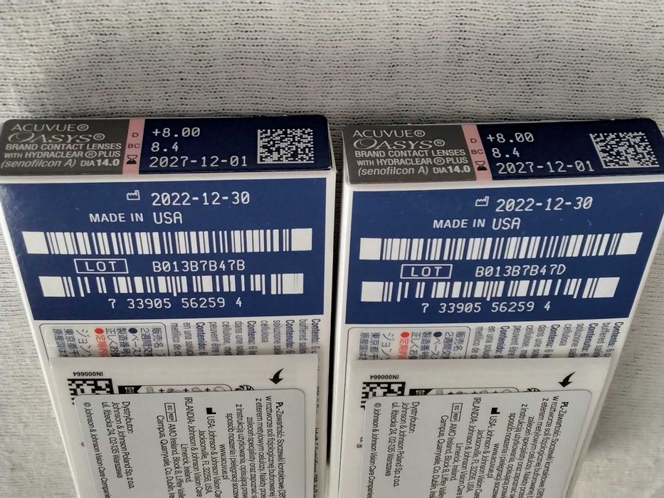 Soczewki Acuvue oasys +8 8 szt