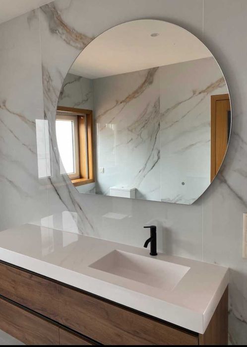 Espelho redondo 120cm - moderno, sem led ( ligeiro defeito)