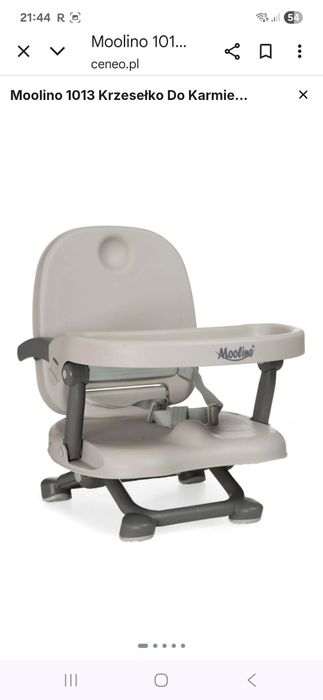 Moolino 1013 Krzesełko Do Karmienia Składane Szare