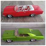 Modele samochodów Pontiac GTO i Chevrolet Impala 1:18. Hot Wheels.