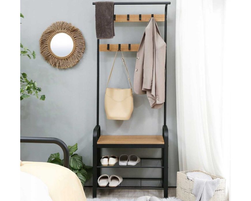Wieszak stojący z półką i siedziskiem do przedpokoju *DOSTAWA GRATIS*