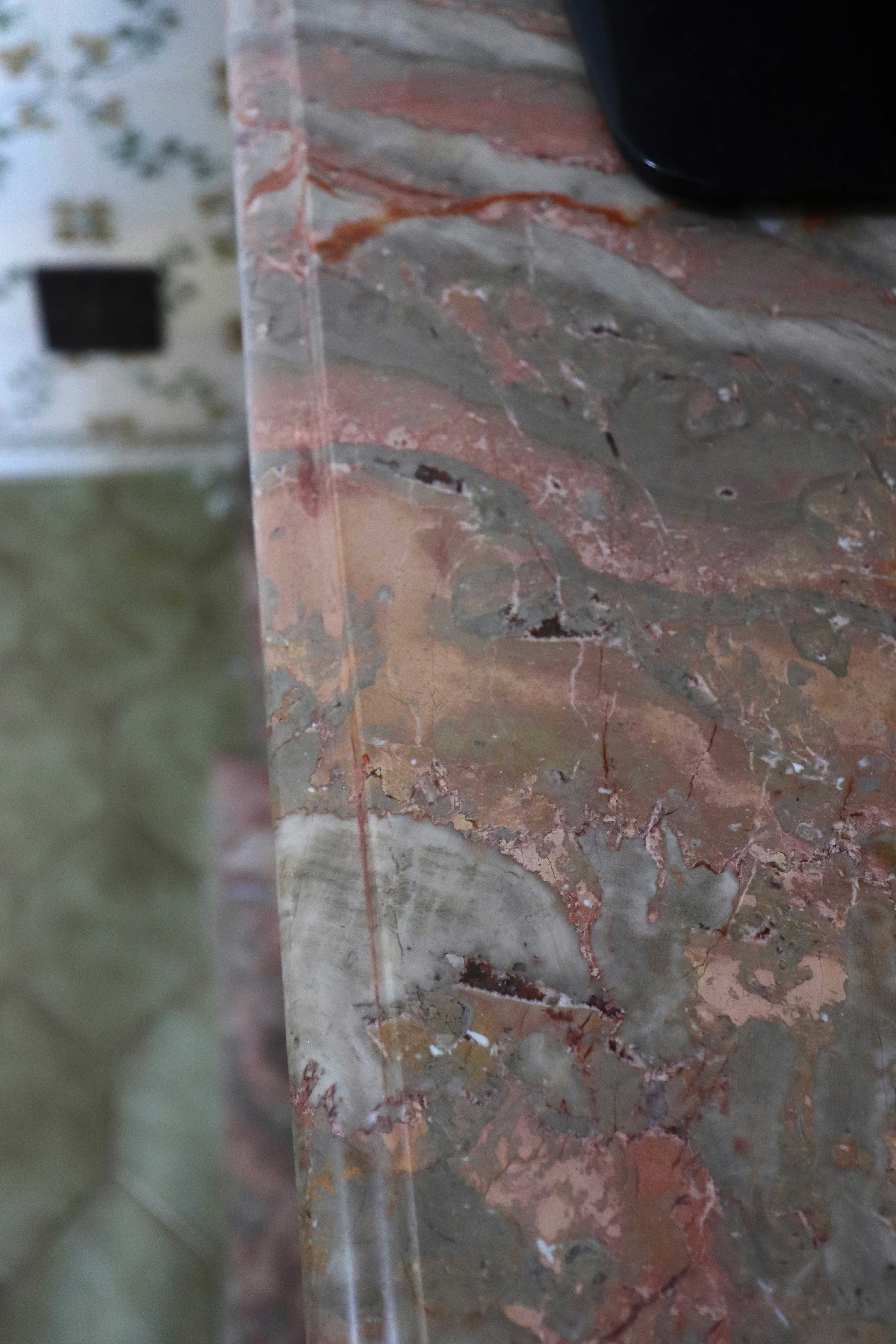 Escrevaninha Retro com Lareira Decorativa em Madeira e Mármore