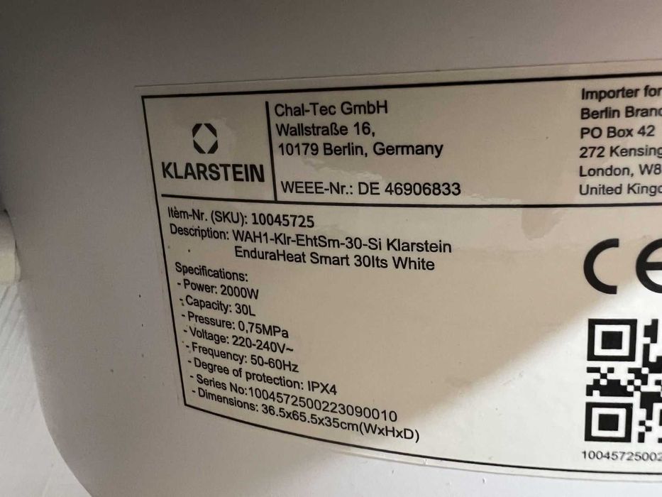 Бойлер Klarstein 30L Smart